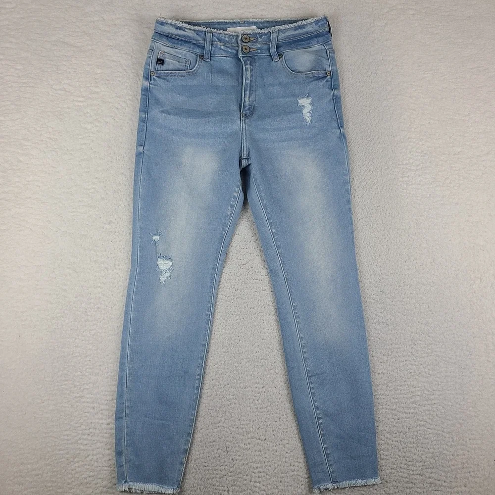 KanCan Jeans Womens 9/28 Blue Danica High Rise Ankle Skinny Distress kc7317l